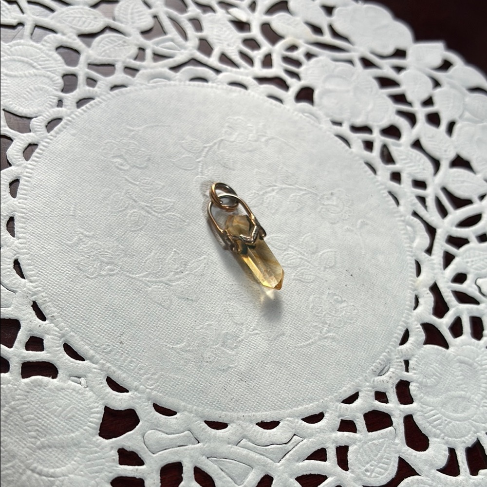 Gold Crystal Pendant Necklace